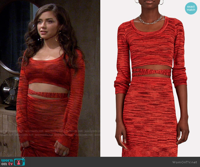 Loli Space Dyed Knit Crop Top by Alexis worn by Ciara Brady (Victoria Konefal) on Days of our Lives