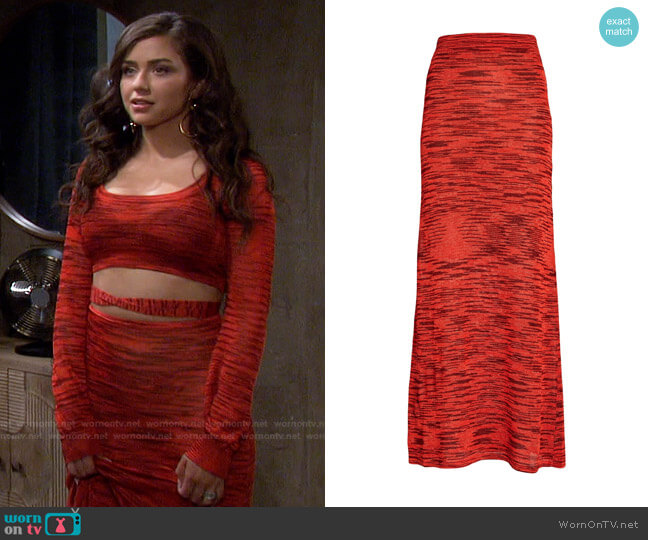 Monse Space Dyed Knit Maxi Skirt by Alexis worn by Ciara Brady (Victoria Konefal) on Days of our Lives