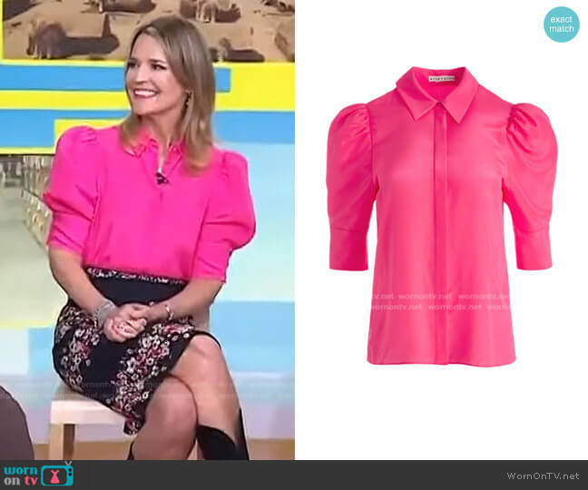 Willa Blouse by Alice + Olivia worn by Savannah Guthrie on Today