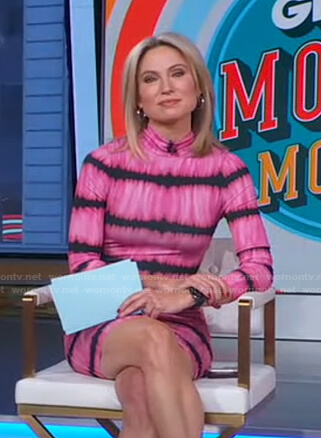 Amy’s pink tie dye stripe dress on Good Morning America