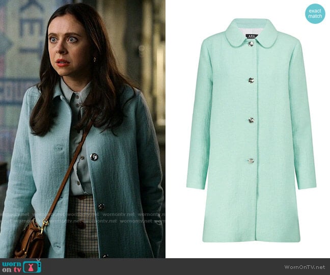 APC Poupée single-breasted coat worn by Claire Conway (Bel Powley) on The Morning Show