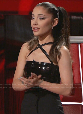 Ariana's black strappy dress on The Voice