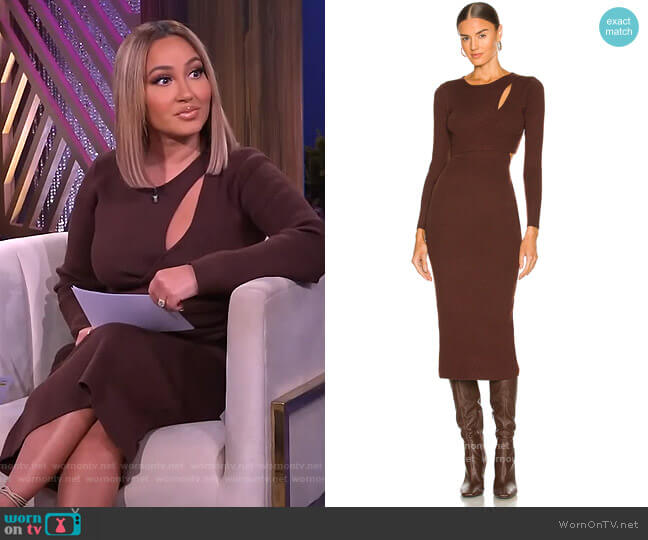 Alora Sweater Dress by ASTR worn by Adrienne Houghton on The Real