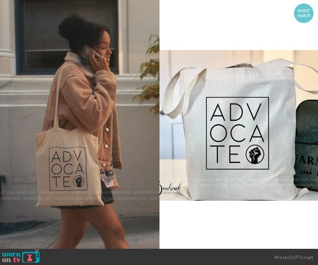 Advocate for Black Lives Tote Bag by bANCHORED worn by Zoya Lott (Whitney Peak) on Gossip Girl