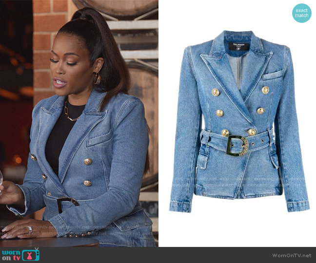 WornOnTV: Brianna’s belted denim jacket on Queens | Eve | Clothes and ...