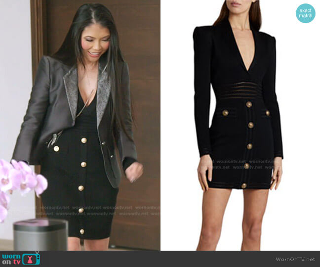 V Neckline Dress by Balmain worn by Jennie Nguyen on The Real Housewives of Salt Lake City