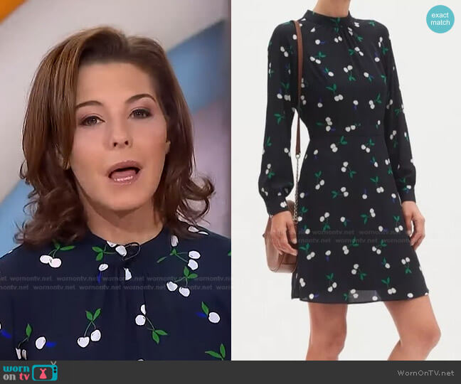 Cherry Print Blouson Sleeve Dress by Banana Republic worn by Stephanie Ruhle on Today