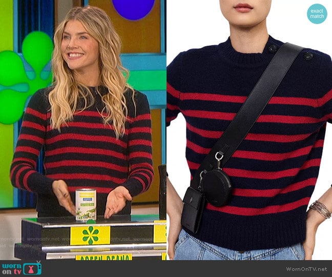 Striped Sweater by Ba&sh worn by Amanda Kloots on The Talk