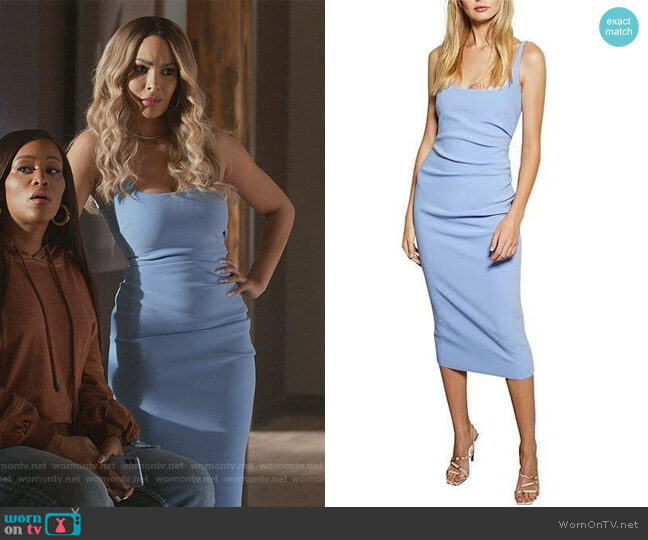 WornOnTV: Valeria’s blue sleeveless midi dress on Queens | Nadine ...