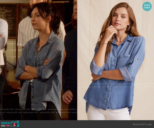 Bella Dahl Split Back Button Down worn by Zari Tomaz (Tala Ashe) on Legends of Tomorrow