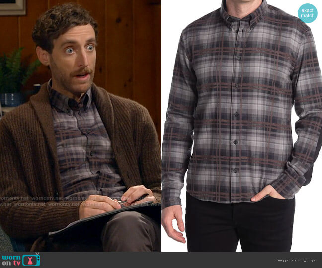 Billy Reid Taylor Plaid Shirt worn by Drew Dunbar (Thomas Middleditch) on B Positive