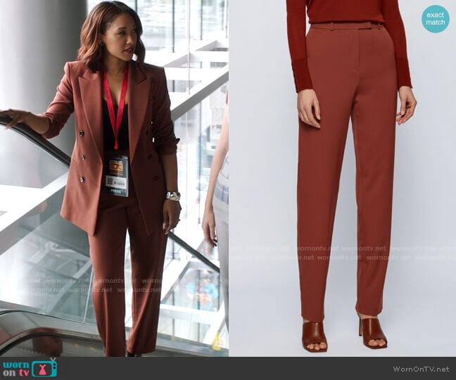 Hugo Boss Regular-fit trousers worn by Iris West (Candice Patton) on The Flash