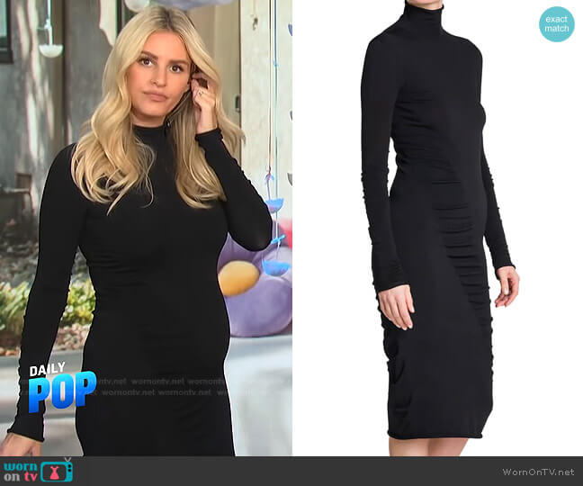 WornOnTV: Morgan's brown turtleneck sweater dress and boots on E! News  Daily Pop, Morgan Stewart