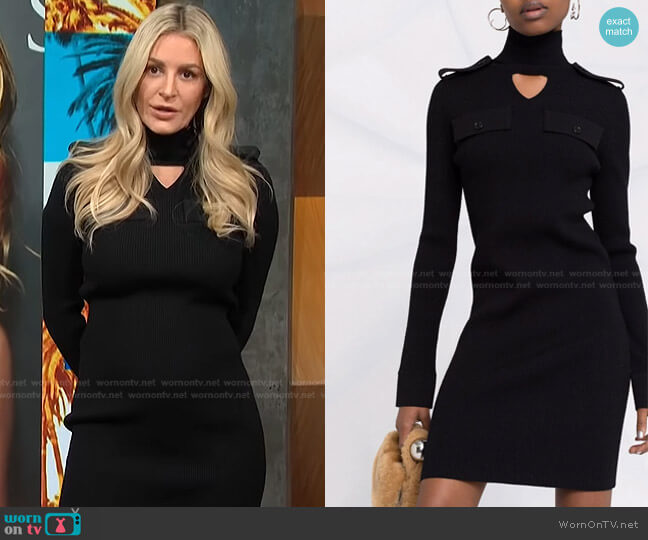 Cut-Out Triangle Fitted Dress by Bottega Veneta worn by Morgan Stewart on E! News