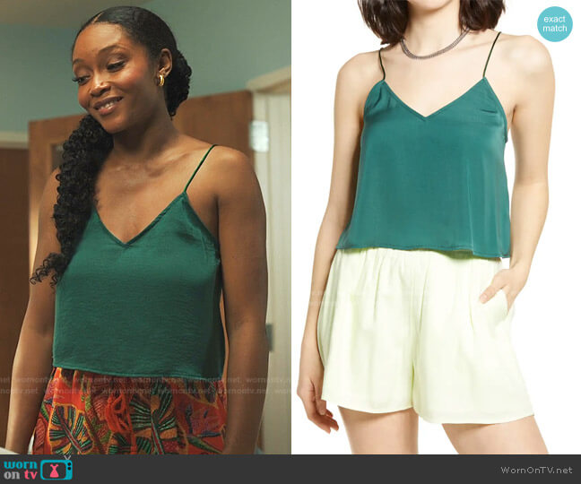 Crop Satin Camisole by Bp. worn by Angela Vaughn (Yaya DaCosta) on Our Kind of People