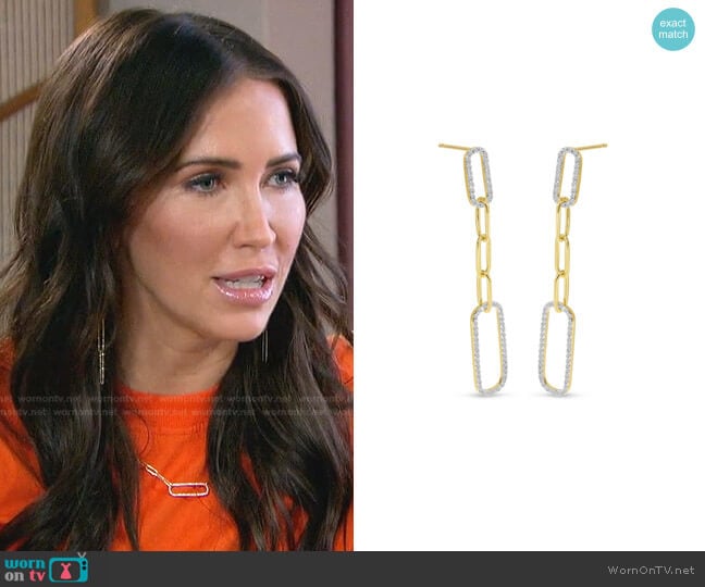 Diamond Paperclip Link Earrings by Brevani worn by Kaitlyn Bristowe on The Bachelorette