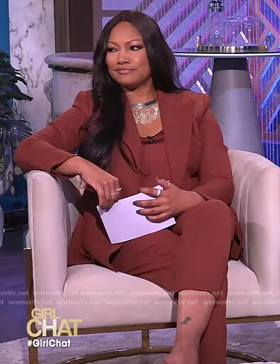 Garcelle's brown blazer and pants on The Real