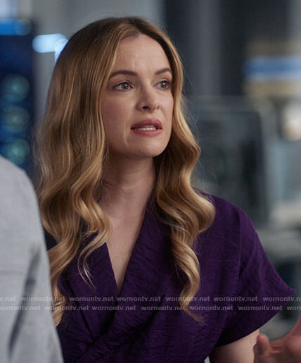 Caitlin’s purple draped top on The Flash