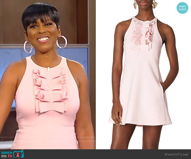 Sleeveless Ruffle-Detail Mini Dress by Carolina Herrera worn by Tamron Hall on Tamron Hall Show