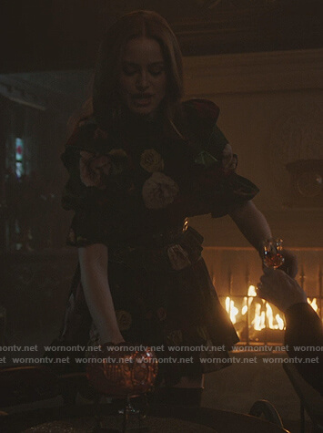 Cheryl's floral print ruffle dress on Riverdale