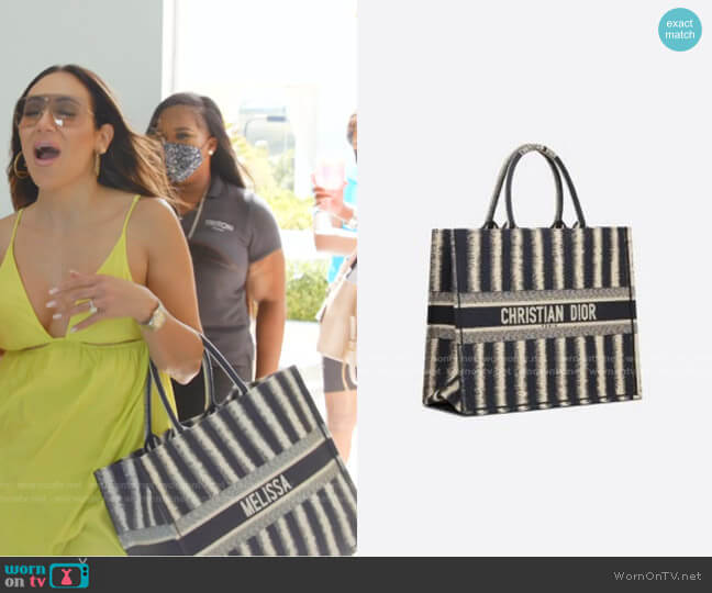 Customized Book Tote Bag by Dior  worn by Melissa Gorga on The Real Housewives Ultimate Girls Trip
