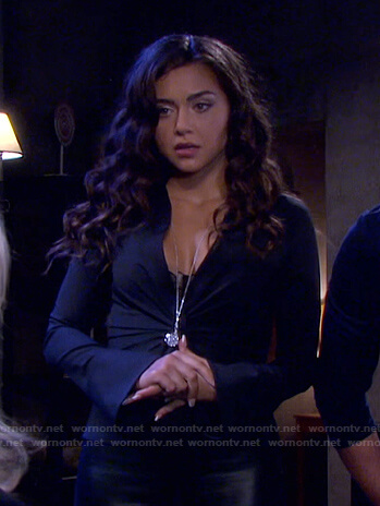 Ciara’s black twist front top on Days of our Lives