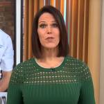 Dana Jacobson’s green knit dress on CBS Mornings