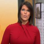 Dana Jacobson’s red twist neck dress on CBS Mornings