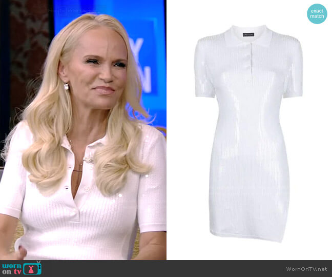 Short-Sleeve Polo Dress by David Koma worn by Kristin Chenoweth on Live with Kelly and Ryan