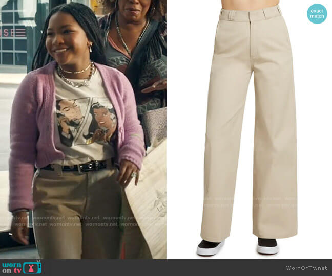 Dickies Wide Leg Work Pants in Khaki worn by Delilah (Laya DeLeon Hayes) on The Equalizer