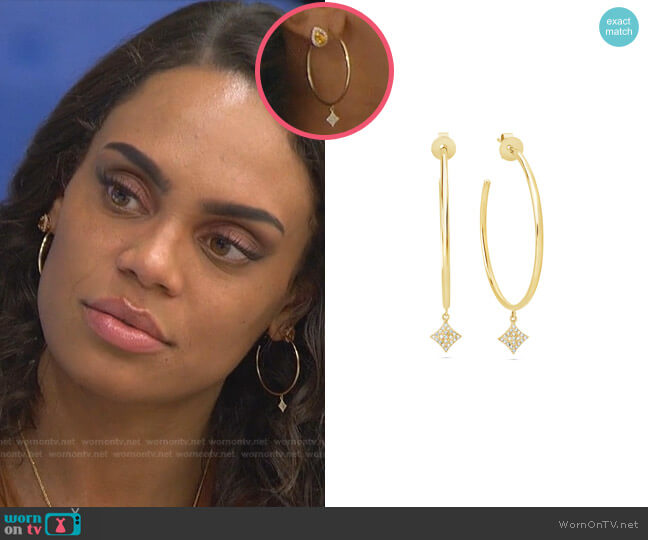 Diamond 4 Point Star Hoop Earring by Dilamani worn by Michelle Young on The Bachelorette