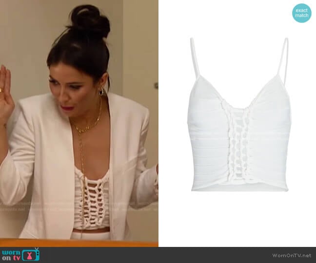 Braid Rib Knit Crop Top by Dion Lee worn by Kaitlyn Bristowe on The Bachelorette