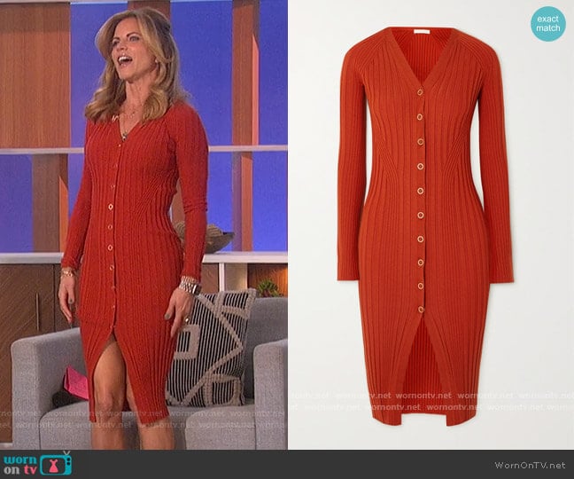 Merino Cardigan Dress by Dion Lee worn by Natalie Morales on The Talk