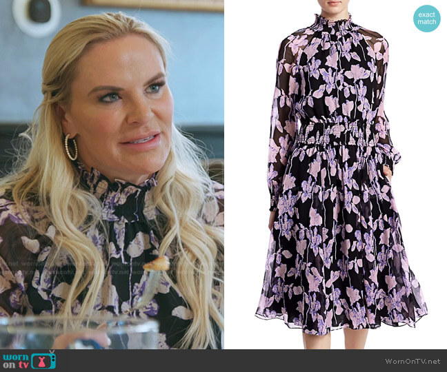 Athena Floral Silk Dress by Diane von Furstenberg worn by Heather Gay on The Real Housewives of Salt Lake City