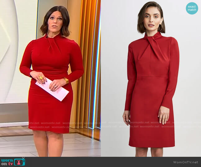 WornOnTV: Dana Jacobson’s red twist neck dress on CBS Mornings | Dana ...