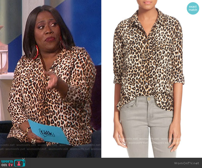 WornOnTV: Sheryl's leopard print zip down blouse on The Talk