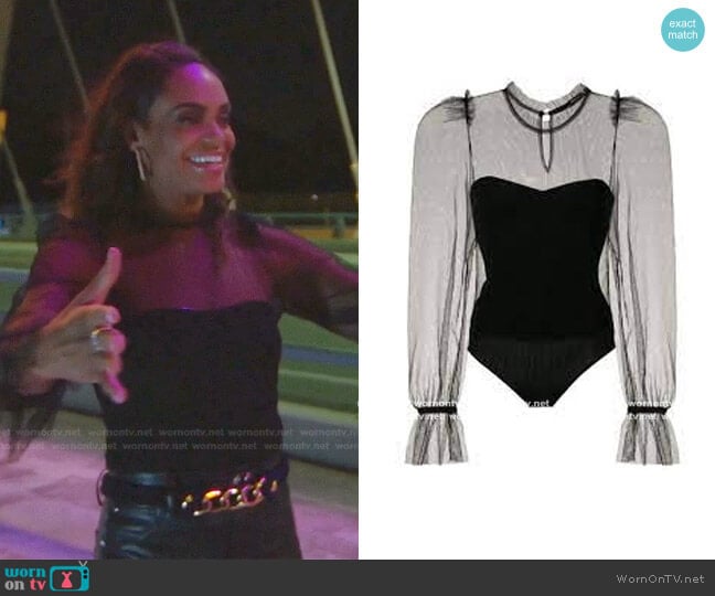 Sheer Tulle Bodysuit by Eva worn by Michelle Young on The Bachelorette