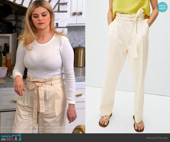 Everlane The Paperbag Pant worn by Selena Gomez on Selena + Chef