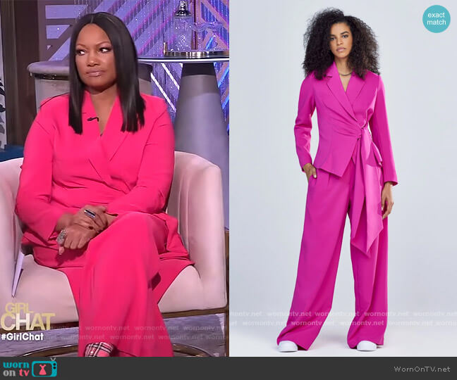 WornOnTV: Carcelle’s pink tie waist blazer and pants on The Real ...