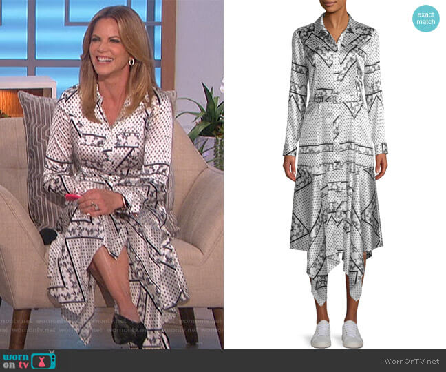 WornOnTV: Natalie’s satin mixed print dress on The Talk | Natalie ...