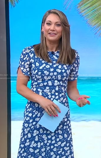 Ginger’s blue floral dress on Good Morning America