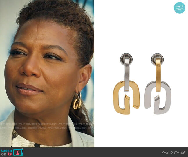 Givenchy G-link Two-tone Earrings worn by Robyn McCall (Queen Latifah) on The Equalizer