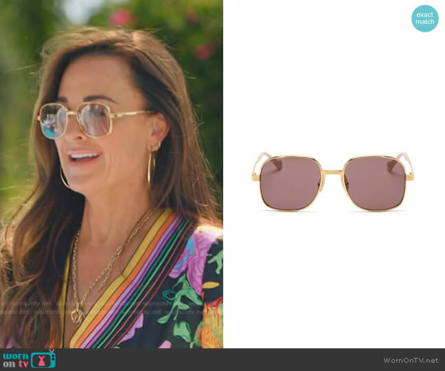 Square Metal Sunglasses by Gucci worn by Kyle Richards on The Real Housewives Ultimate Girls Trip