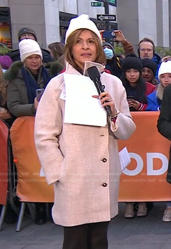 Hoda’s beige coat on Today