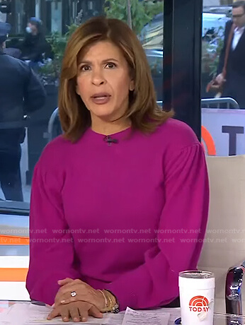 Hoda’s pink puff sleeve sweater on Today