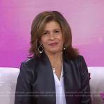 Hoda’s black open leather jacket on Today