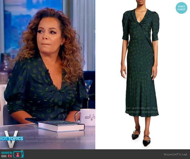 Abstract-Printed Cady Midi Dress by Jason Wu worn by Sunny Hostin on The View