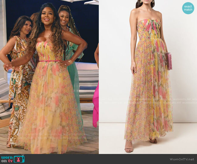 Silk Strapless Long Dress by Jason Wu worn by Kenya Moore on The Real Housewives Ultimate Girls Trip