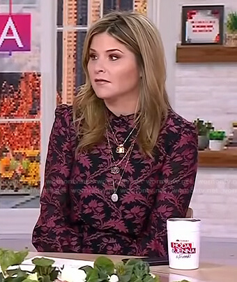 Jenna’s black and pink floral print dress on Today