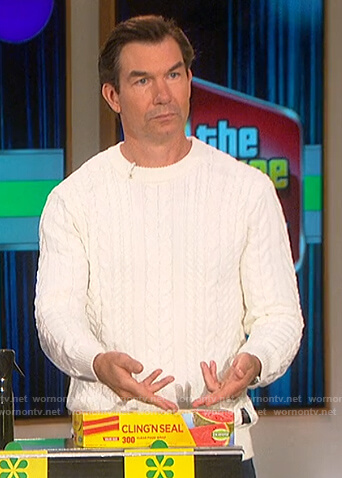Jerry’s white cable knit sweater on The Talk